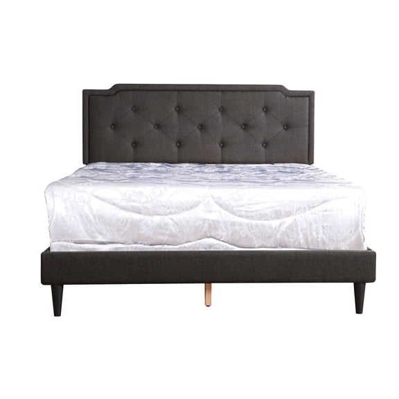 Foam - filled fabric bed in black | Requires assembly for a custom fit | Suits modern living aesthetics