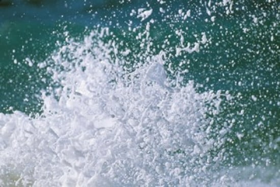 Foam splashing in the sea Canvas Art - Panoramic Images (42 x 29)