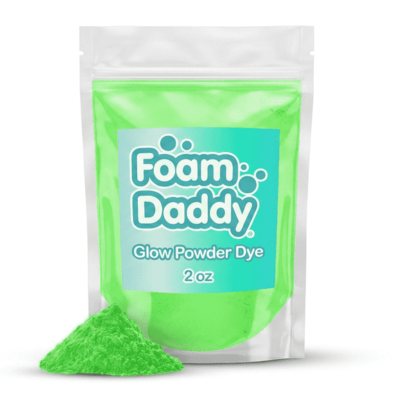 FoamDaddy UV Glow Powder Dye  Make Your Foam Glow  Compatible with Any Foam Machine  Add a Pop of Color & Neon Magic  Safe & Non-Toxic, Easy Preparation, Long Lasting & Great Glow Effect  2oz