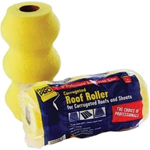 FoamPro Mfg 34 9 in. Corrugated Roof Roller, Yellow
