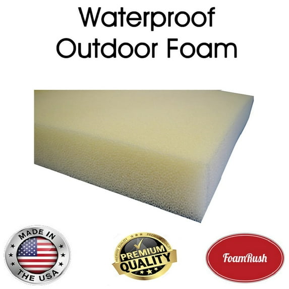 FoamRush 3" Height x 34" Width x 34" Length Dryfast Outdoor Anti-Mildew Upholstery Foam Sheet for Outdoor & Marine Furniture