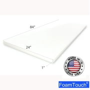FoamTouch Upholstery Foam Cushion High Density 1'' Height x 24'' Width x 84'' Length