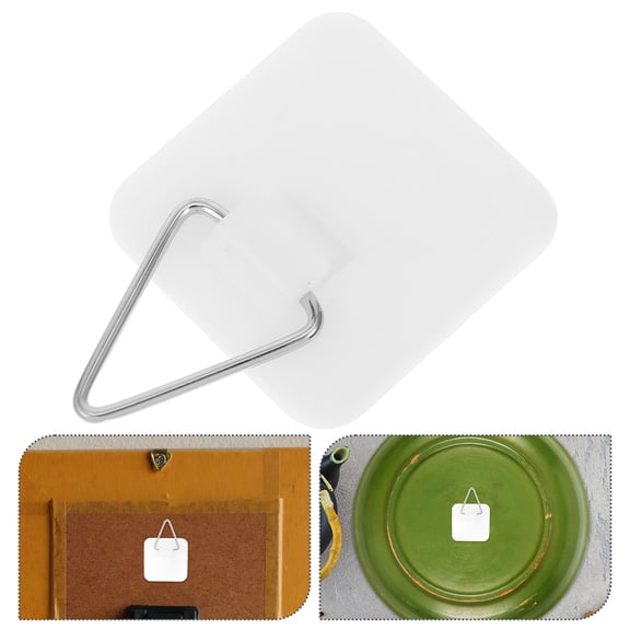 FRCOLOR 10Pcs Decorative Adhesive Plate Hangers for Wall Picture Frames and Art Display Home