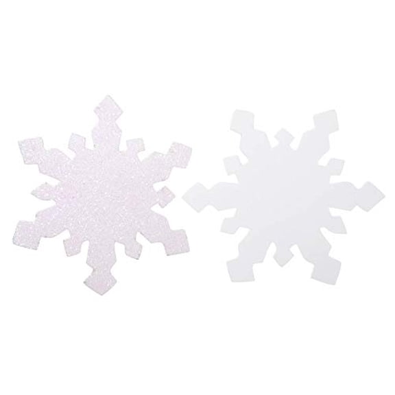 Foamies Bases: Snowflakes, White and White Glitter, 24 pieces