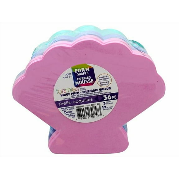 Foamies Foam Shell Shapes: Assorted Colors, 6.5 inches, 36 pack