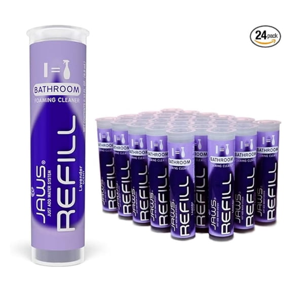 Foaming Bathroom Cleaner Refill Pods. Box of 24. Refillable Cleaning Supplies.