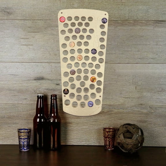 Torched Foaming Beer Glass Beer Cap Holder Wall Mounted Decor Glass
