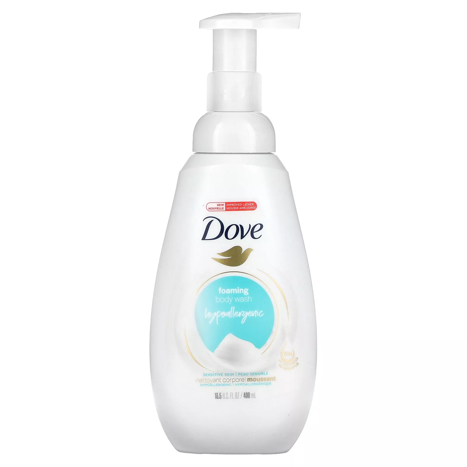 Foaming Body Wash, Sensitive Skin, 13.5 fl oz (400 ml) – Gentle and Nourishing