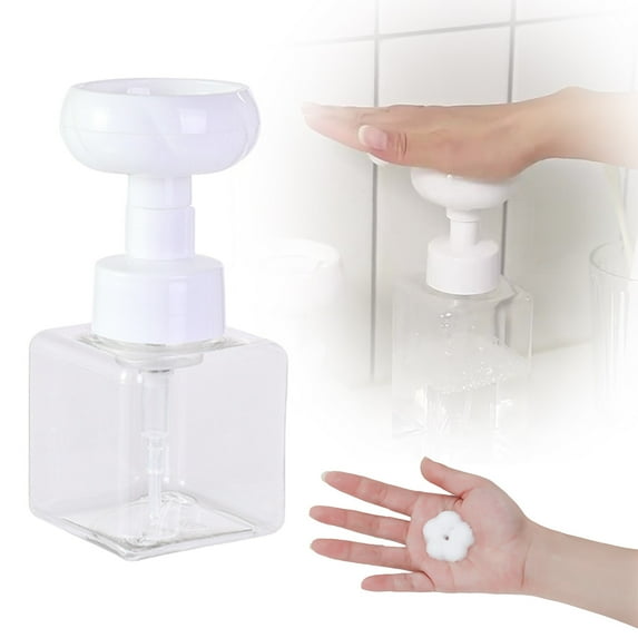 Foaming Bottle,Foaming Hand Soap Dispenser Refillable Empty Liquid Hand Soap Container Cute Cat Flower Shape Foaming Soap Dispenser Reusable Plastic Bottle For Bathroom