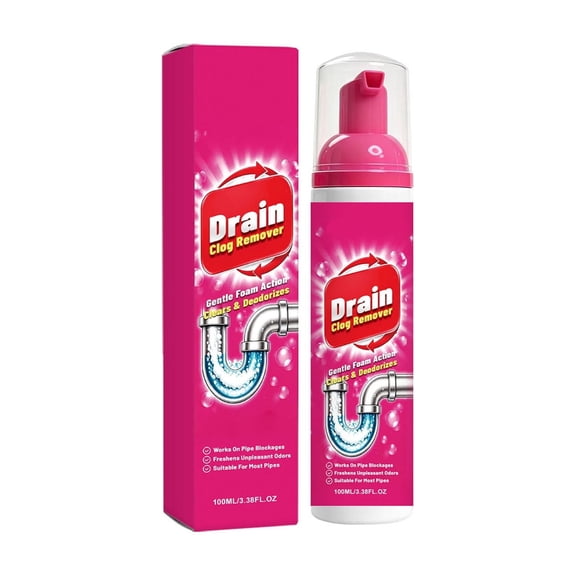 Foaming Cleaner Clog Remover Expanding Foam For Hair Grease And Soap Scum Kitchen Sink Bathroom Shower Drain 3.38 Fl Oz