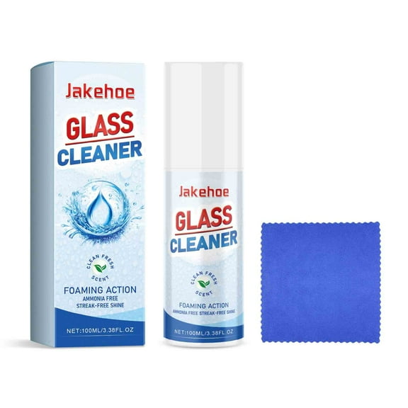 Foaming Crystal Glass Cleaner Spray, Fast Acting Streak Free Mirror Wipe, Non Toxic Car Window Cleaner for Home Glass Auto Windshields