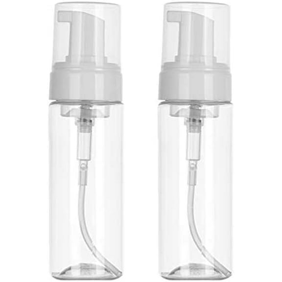 Foaming Dispenser 7oz Transparent Empty Spray Bottle 2Pcs Plastic Foam Pump Travel Soap Portable Foam Bottle (200ml)