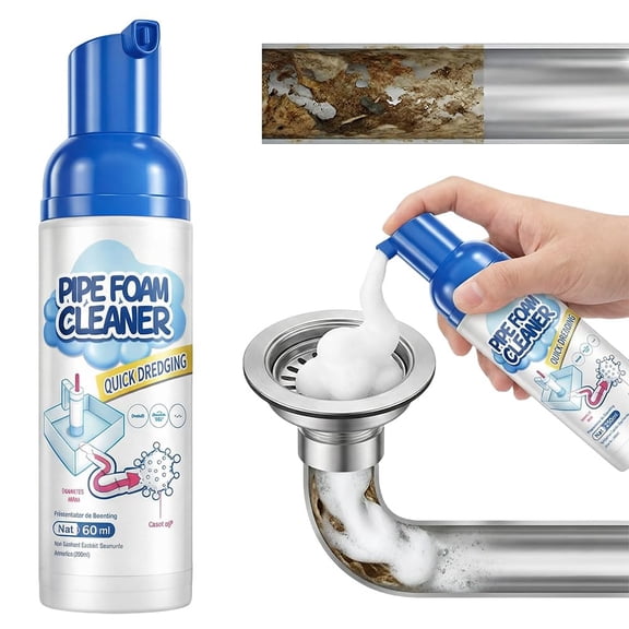 Foaming Drain Cleaner, 2027 Upgraded Foam Cleaner, Foam Drains Sink Cleaner and Deodorizer, Drain Clog Remover for Kitchen Sinks, Shower Drains, Tubs, Fast Clog Removal (1pcs)