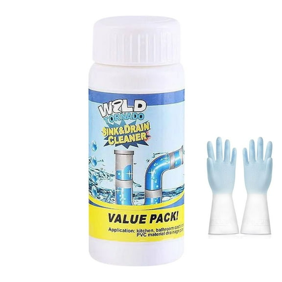 Foaming Drain Cleaner For Toilet Sink Pipe Unclogger With Gloves Fast Acting Safe For Pvc Pipes Household Use