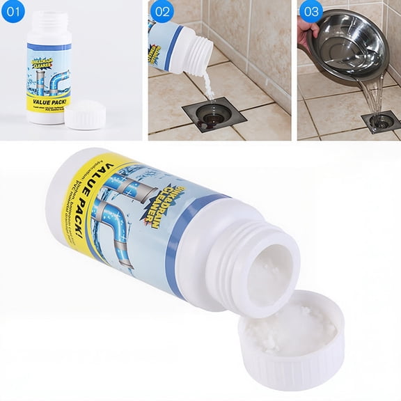 Foaming Drain Cleaner,Kitchen Sink Cleaner,Sink and Drain Cleaner, Powerful Sink Pipe Cleaner Powder, Fast Foaming Drain Clog Remover for Kitchen, Bathroom(1PC)