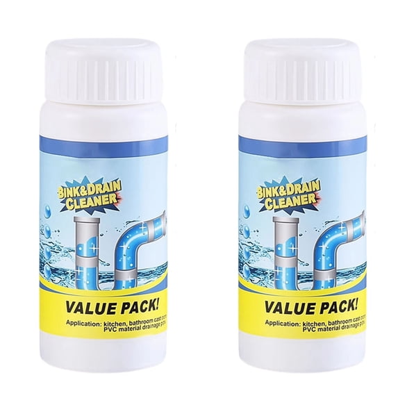 Foaming Drain Cleaner,Kitchen Sink Cleaner,Sink and Drain Cleaner, Powerful Sink Pipe Cleaner Powder, Fast Foaming Drain Clog Remover for Kitchen, Bathroom(2PCS)