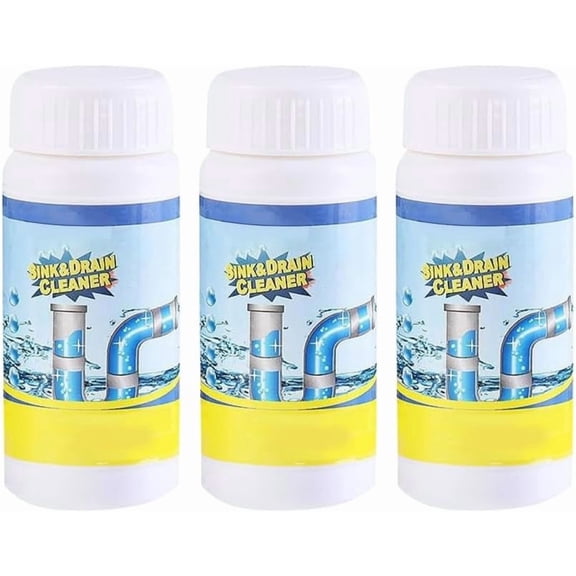 Foaming Drain Cleaner Powder for Hair & Grease Clogs, Kitchen Sink & Shower Pipe Opener