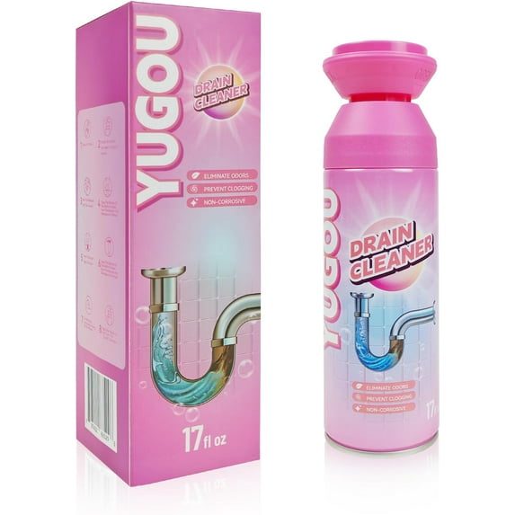 Foaming Drain Cleaner, Sink Cleaner and Deodorizer, Drain Clog Remover for Kitchen Sinks, Shower Drains, Tubs (1pcs)