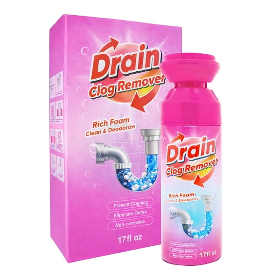 Foaming Drain Cleaner, Sink Cleaner and Deodorizer, Wild Tornado Drain Clog Remover for Kitchen Sinks Shower Drains Tubs, Fast Acting Foam