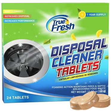 True Fresh Foaming Garbage Disposal Cleaner and Deodorizer 24 Pack Disposer Cleaner Tablets - Lemon Scent