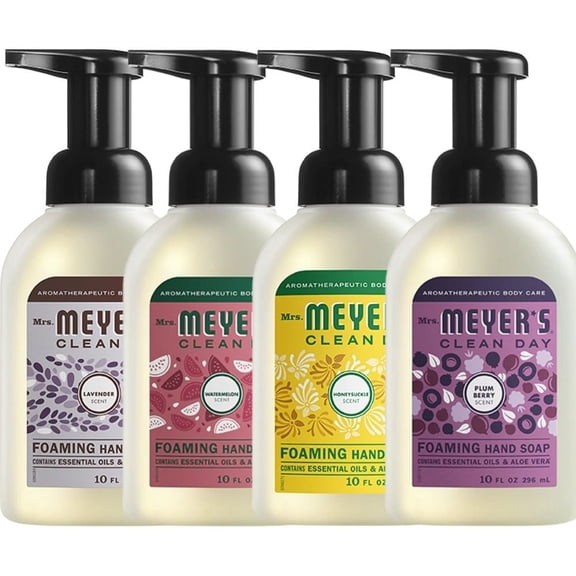 Foaming Hand Soap,1 Pack Lavender, 1 Pack Watermelon, 1 Pack Honeysuckle, 1 Pack Plum Berry, 10 Fluid Ounce