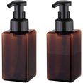 thumbnail image 1 of Foaming Hand Soap Bottle 2 PCS,15 Oz Liquid Soap Hand Aanitizer Bottle,Refillable Foaming Soap Dispenser,Durable Plastic Foaming Bottle,Container for Essential Oil,Shampoo,Dish Soap (Brown), 1 of 7
