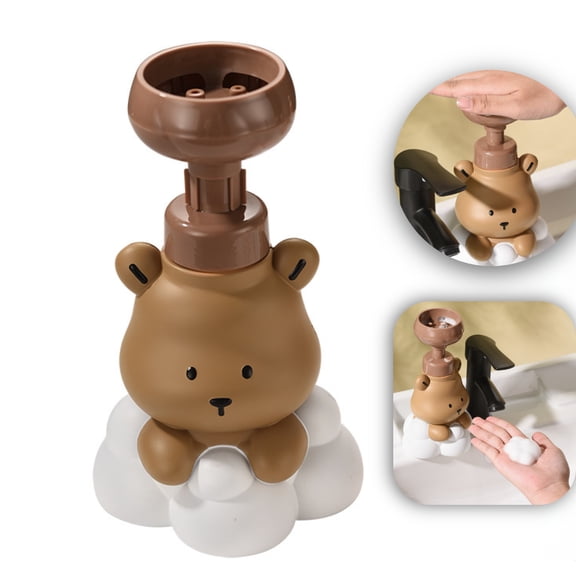 Foaming Hand Soap Dispenser, Cartoon Cute Bear Foam Dispenser, Refillable Empty Foam Liquid Hand -Container, for Bathroom and Kitchen1PCS