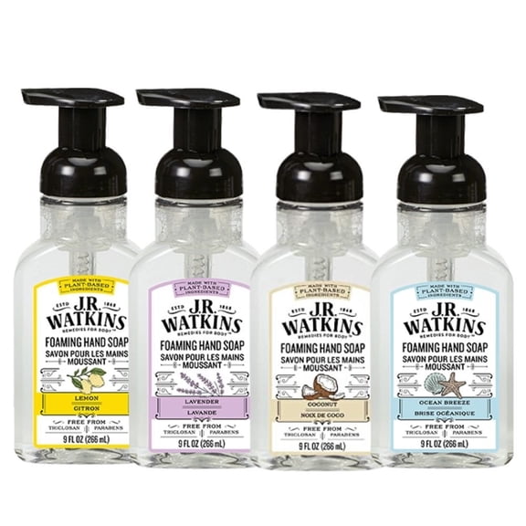 Foaming Hand Soap For Bathroom or Kitchen, Cruelty Free, 1 Pack Lemon, 1 Pack Lavender, 1 Pack Coconut, 1 Pack Ocean Breeze, 9 Fl Oz