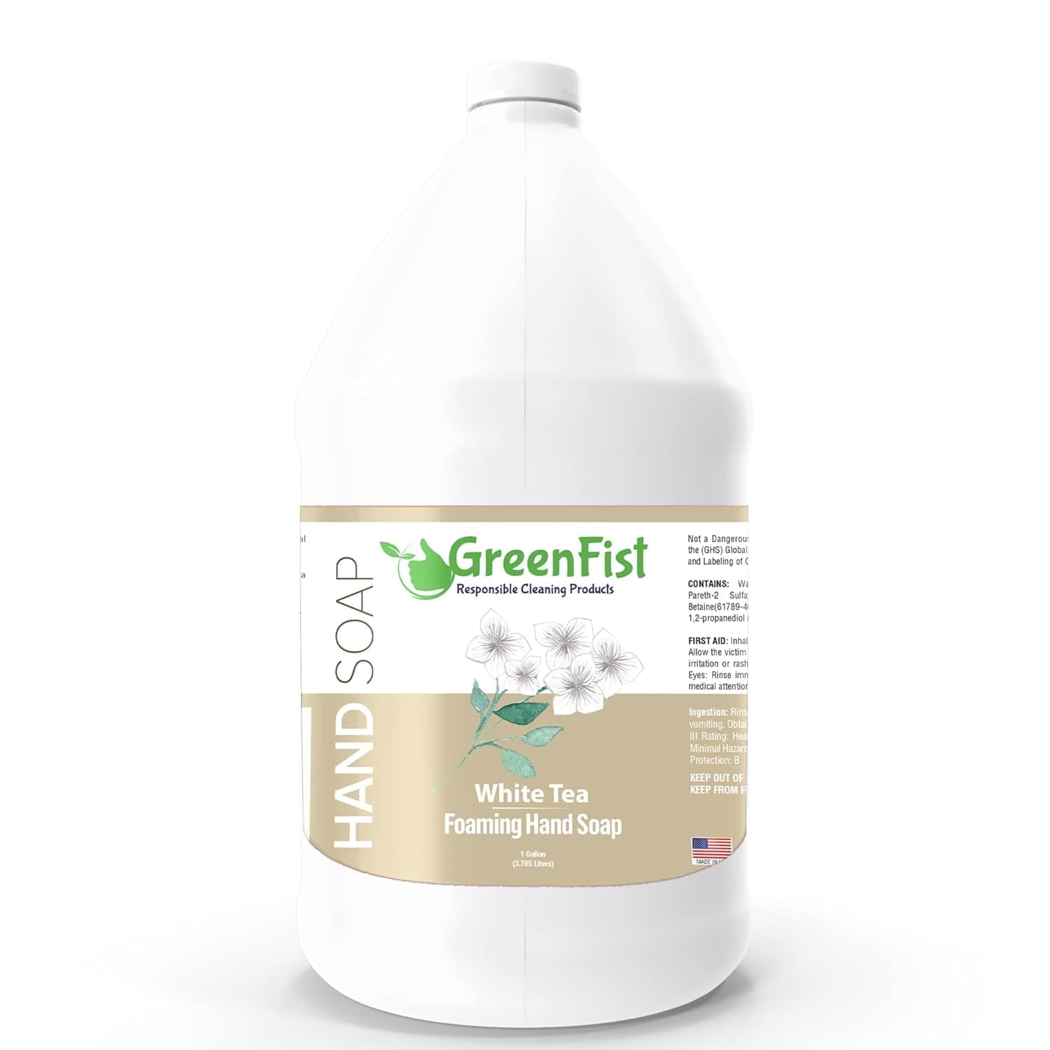 Foaming Hand Soap Refills White Tea Scent Jug Foam Refill Made in USA, 128 ounce (1 Gallon)