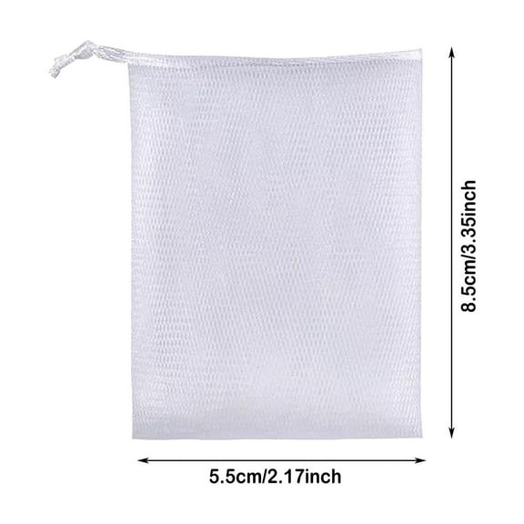 Foaming Net, 4 PCS Exfoliating Mesh Soap Saver Pouch Bag, Facial Foam Net Double Layered with Drawstring, Fine Dense Rich Foam, Body Facial Cleaning Tool for Bath & Shower