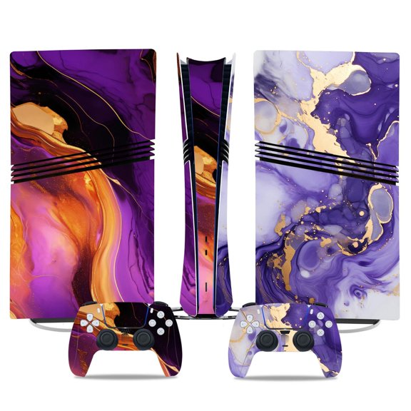 No Foaming For PS5 PRO Skin Digital Edition Console And Controller Vinyl Cover Skins Wraps Scratch Resistant, Compatible With For PS5 Digital Edition Pro 05901 Skins Wraps Gift Bubble Free