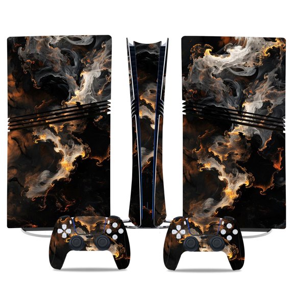 No Foaming For PS5 PRO Skin Digital Edition Console And Controller Vinyl Cover Skins Wraps Scratch Resistant, Compatible With For PS5 Digital Edition Pro 09306 Skins Wraps Gift Bubble Free