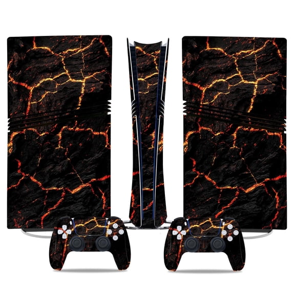 No Foaming For PS5 PRO Skin Digital Edition Console And Controller Vinyl Cover Skins Wraps Scratch Resistant, Compatible With For PS5 Digital Edition Pro 16703 Skins Wraps Gift Bubble Free