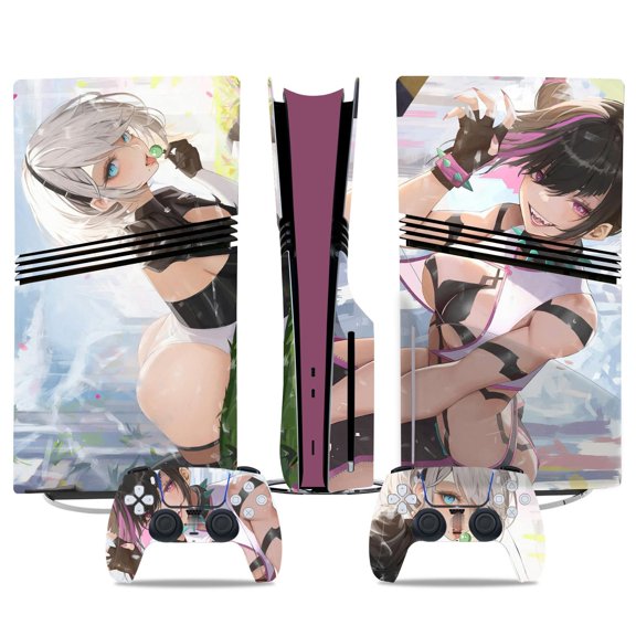 No Foaming For PS5 PRO Skin Digital Edition Console And Controller Vinyl Cover Skins Wraps Scratch Resistant, Compatible With For PS5 Digital Edition Pro 32388 Skins Wraps Gift Bubble Free