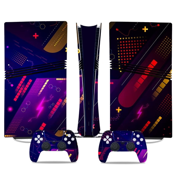 No Foaming For PS5 PRO Skin Digital Edition Console And Controller Vinyl Cover Skins Wraps Scratch Resistant, Compatible With For PS5 Digital Edition Pro 36372 Skins Wraps Gift Bubble Free