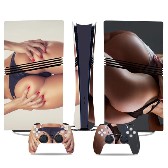 No Foaming For PS5 PRO Skin Digital Edition Console And Controller Vinyl Cover Skins Wraps Scratch Resistant, Compatible With For PS5 Digital Edition Pro 37037 Skins Wraps Gift Bubble Free