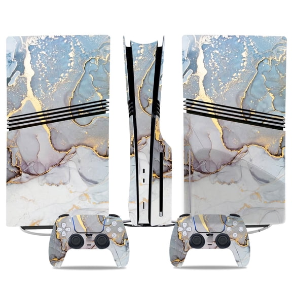 No Foaming For PS5 PRO Skin Digital Edition Console And Controller Vinyl Cover Skins Wraps Scratch Resistant, Compatible With For PS5 Digital Edition Pro 45451 Skins Wraps Gift Bubble Free