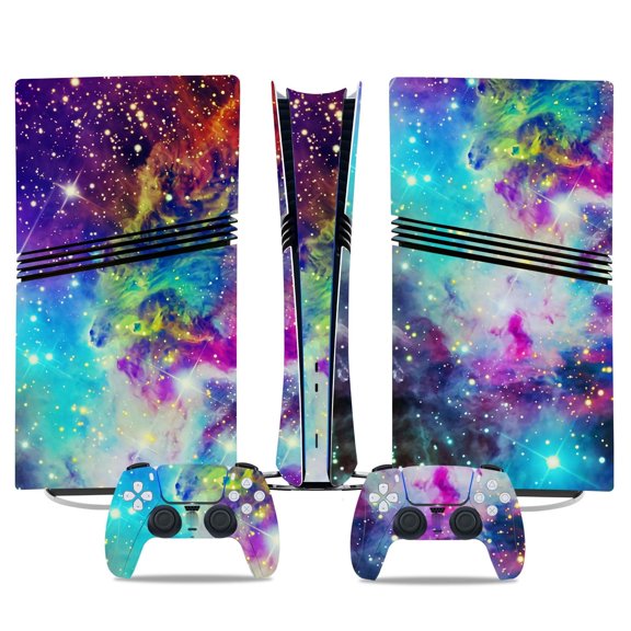 No Foaming For PS5 PRO Skin Digital Edition Console And Controller Vinyl Cover Skins Wraps Scratch Resistant, Compatible With For PS5 Digital Edition Pro 47082 Skins Wraps Gift Bubble Free