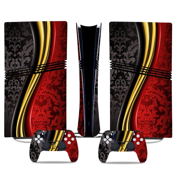 No Foaming For PS5 PRO Skin Digital Edition Console And Controller Vinyl Cover Skins Wraps Scratch Resistant, Compatible With For PS5 Digital Edition Pro 51496 Skins Wraps Gift Bubble Free