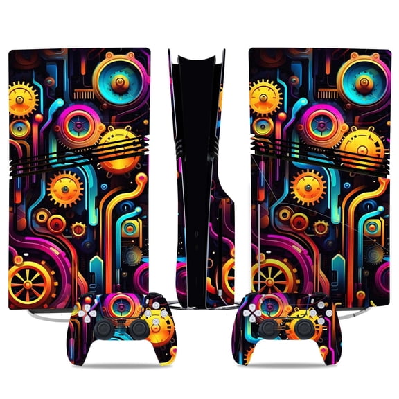 No Foaming For PS5 PRO Skin Digital Edition Console And Controller Vinyl Cover Skins Wraps Scratch Resistant, Compatible With For PS5 Digital Edition Pro 55484 Skins Wraps Gift Bubble Free