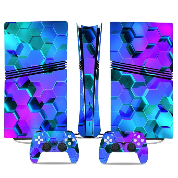 No Foaming For PS5 PRO Skin Digital Edition Console And Controller Vinyl Cover Skins Wraps Scratch Resistant, Compatible With For PS5 Digital Edition Pro 72063 Skins Wraps Gift Bubble Free