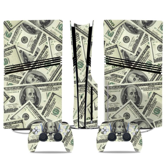 No Foaming For PS5 PRO Skin Digital Edition Console And Controller Vinyl Cover Skins Wraps Scratch Resistant, Compatible With For PS5 Digital Edition Pro 79739 Skins Wraps Gift Bubble Free
