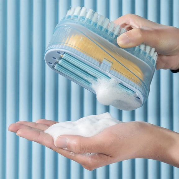 Foaming Soap Box, Portable Soap Case with Brush Rollers, Plastic Laundry Soap Dispenser Quick Lather Machine Washable Hygienic