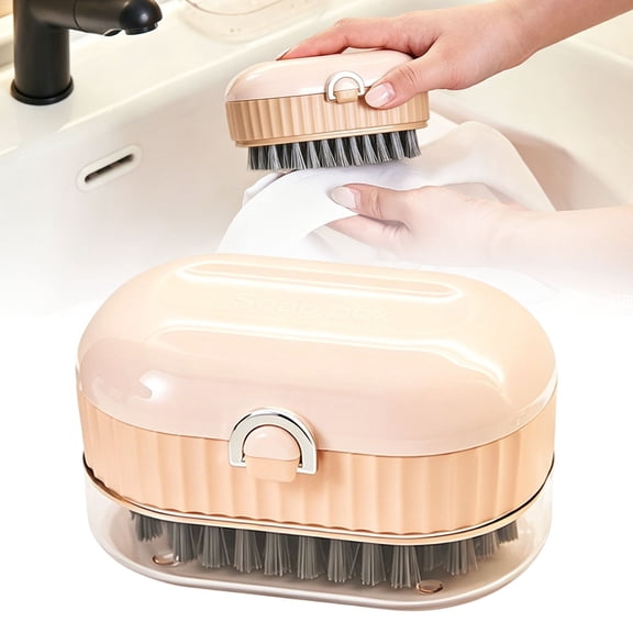 Foaming Soap Box with Roller Bubble Case for Laundry, Portable Scrubbing Soap Dispenser, Cleaning Storage Foaming Box for Home Bathroom Kitchen, Laundry Cleaning Brush (1pcs)