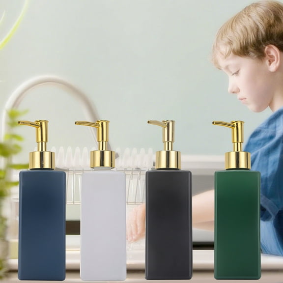 Foaming Soap Dispenser Glass Refillable Pump Bottle for Bathroom or Kitchen | Multi-Use for Hand Soap, Body Wash, Lotion, Oil | 7.76x2.24 Inch | Leakproof Design | 1pc | White Green Blue Black