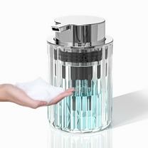 Foaming Soap Dispenser, Light Clear and Gray Hand Soap Dispenser, Plastic Foaming Soap Pump for Bathroom, Hand Soap Dispenser for Kitchen, Foam Soap Dispenser for Home