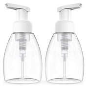 Foaming Soap Dispenser Pump Bottles, BPA Free Empty Refillable Plastic Container for Liquid Soap - Kitchen, Bathroom, Commercial - 8oz 250ml Pack of 2 Clear