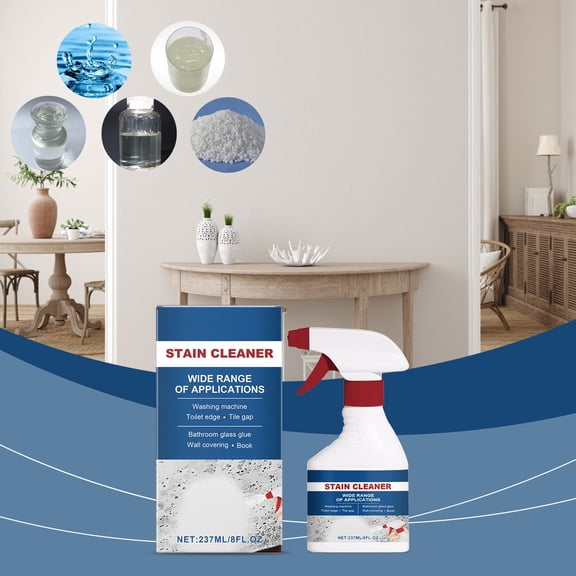Foaming Stain Remover Spray, Fast Acting Cleaning Foam for Kitchen Bathroom Tiles Walls Bathtub Grout and Household Surfaces, Deep Dirt Mold Stain Removal Cleaner for Home Use