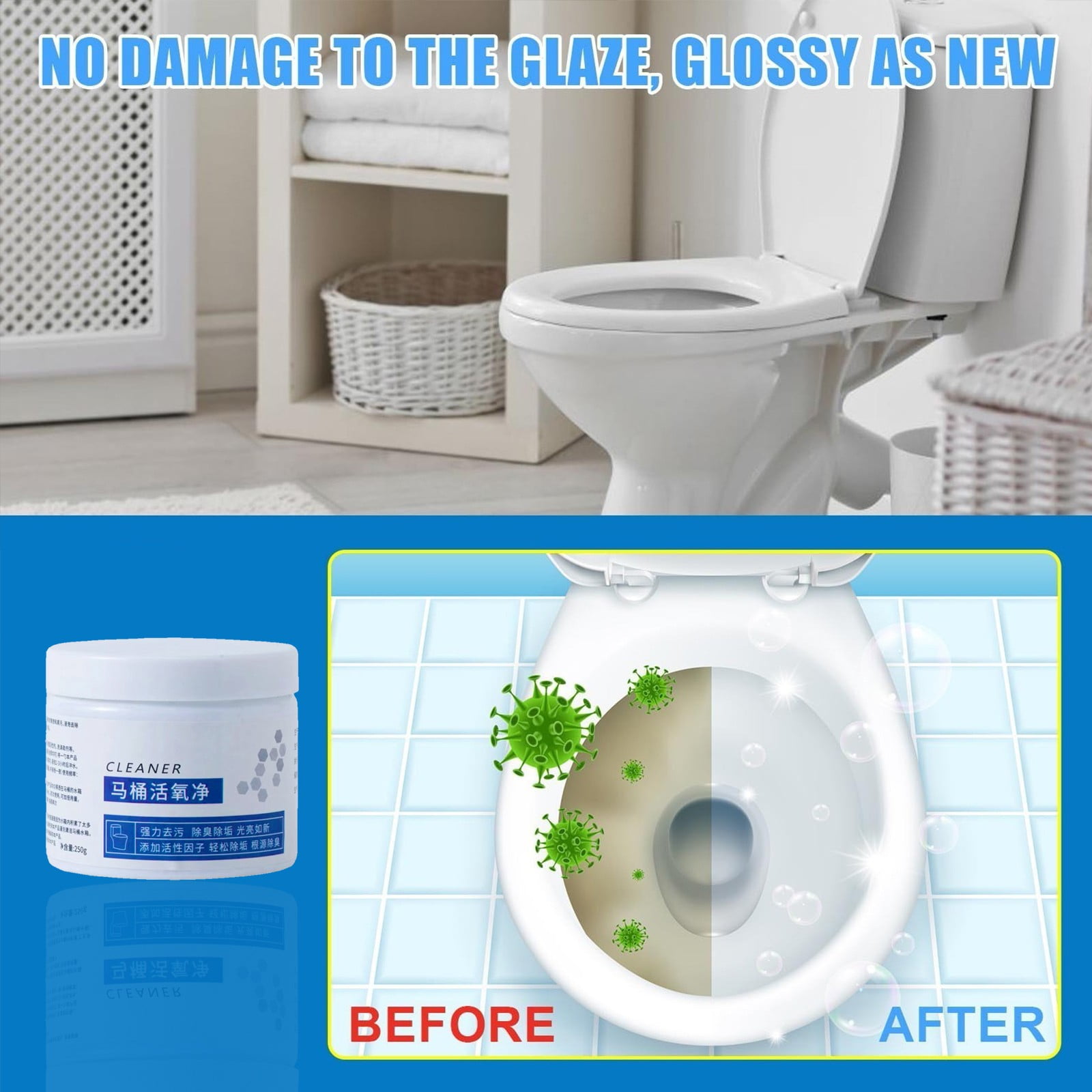 Foaming Toilet Bowl Cleaner Deep Cleaning Limescale, Calcium & Rust