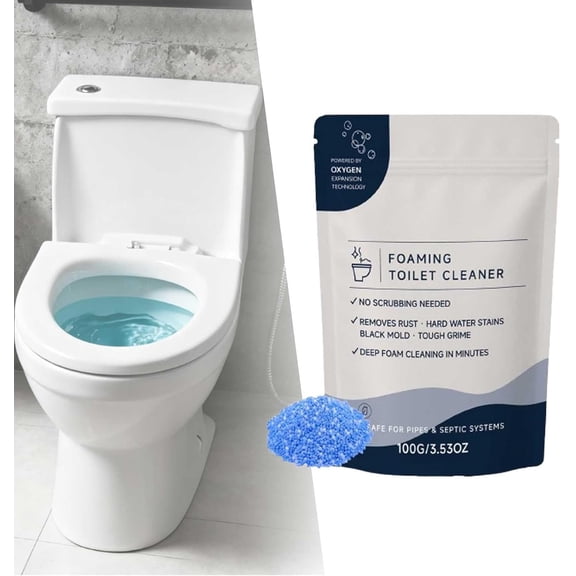 Foaming Toilet Bowl Cleaner Powder, Self-Activating Deep Cleaning Toilet Foam, No-Scrub Rust, Hard Water Ring & Limescale Remover, Fast Dissolving Splash-Free Bathroom, Safe for Pipes (#1)M